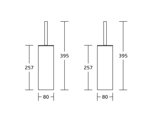 Black square toilet brush