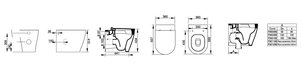 MIRTO ROUND BACK TO WALL VORTEX TOILET WHITE