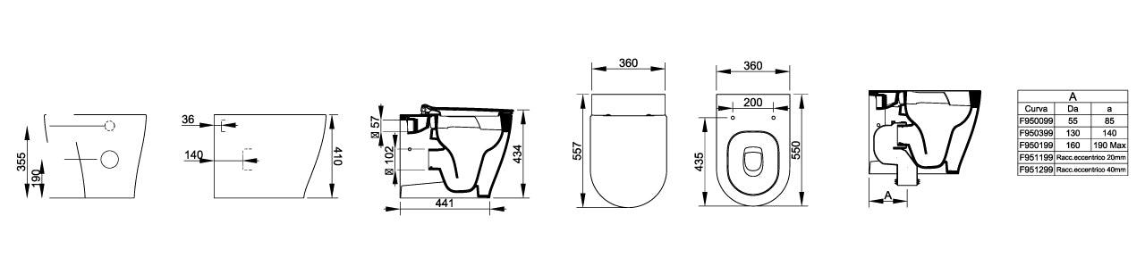 MIRTO ROUND BACK TO WALL VORTEX TOILET WHITE