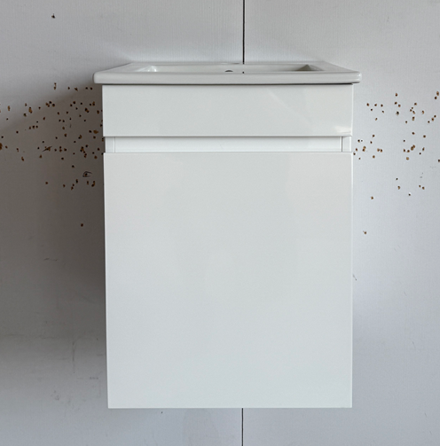 EMILY LAKA WHITE GLOSSY HANDLESS WALL HUNG CABINET 410x410x540MM