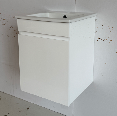 EMILY LAKA WHITE GLOSSY HANDLESS WALL HUNG CABINET