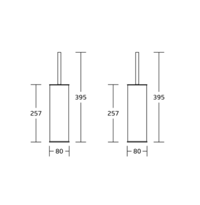 Chrome round toilet brush