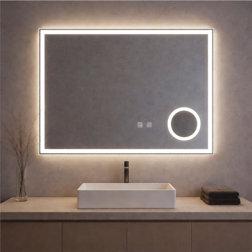 BERLIN MIRROR 100X120CM WITH MAGNIFYING MIRROR