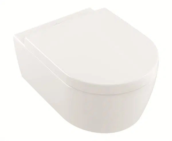 Villeroy & Boch Avento Stone White CeramicPlus Rimless Wall-Hung WC With Soft Closing Seat