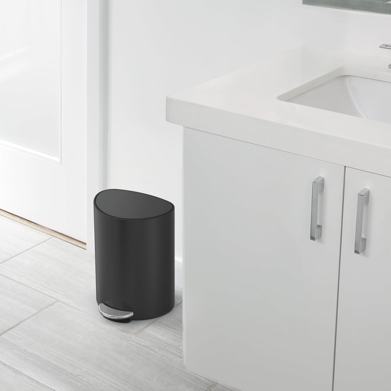 Simplehuman 6L semi-Round Step can Matte Black