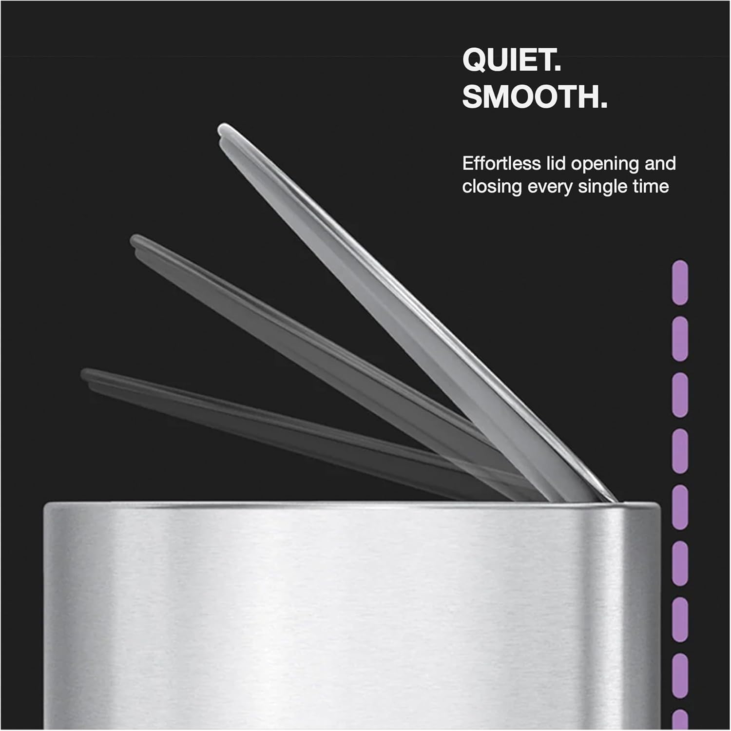 Simplehuman 6L semi-Round Step can White Stainless Steel