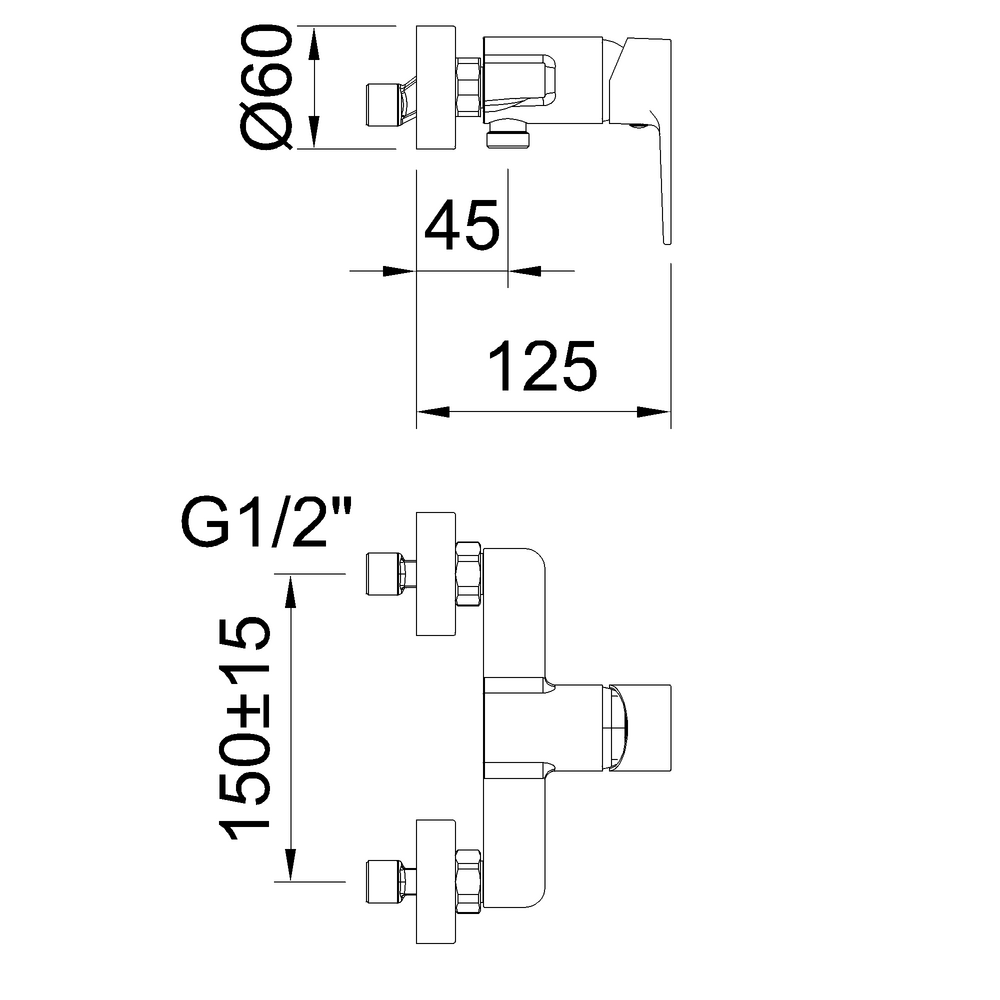 GO!2 Chrome Shower Mixer
