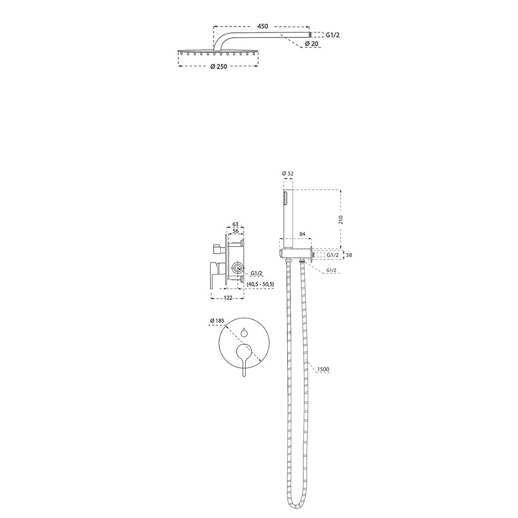 ERA GOLD CONCEALED SHOWER MIXER