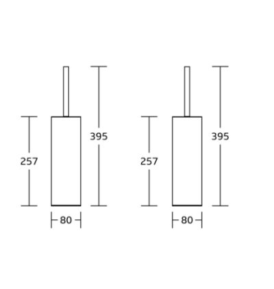 Chrome square toilet brush