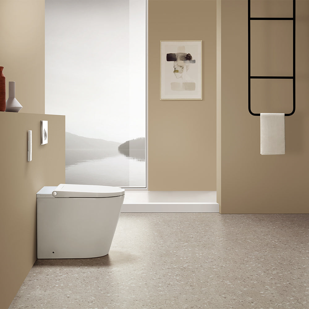 ROUND RIMLESS COMPLETE FLOOR STANDING SMART TOILET