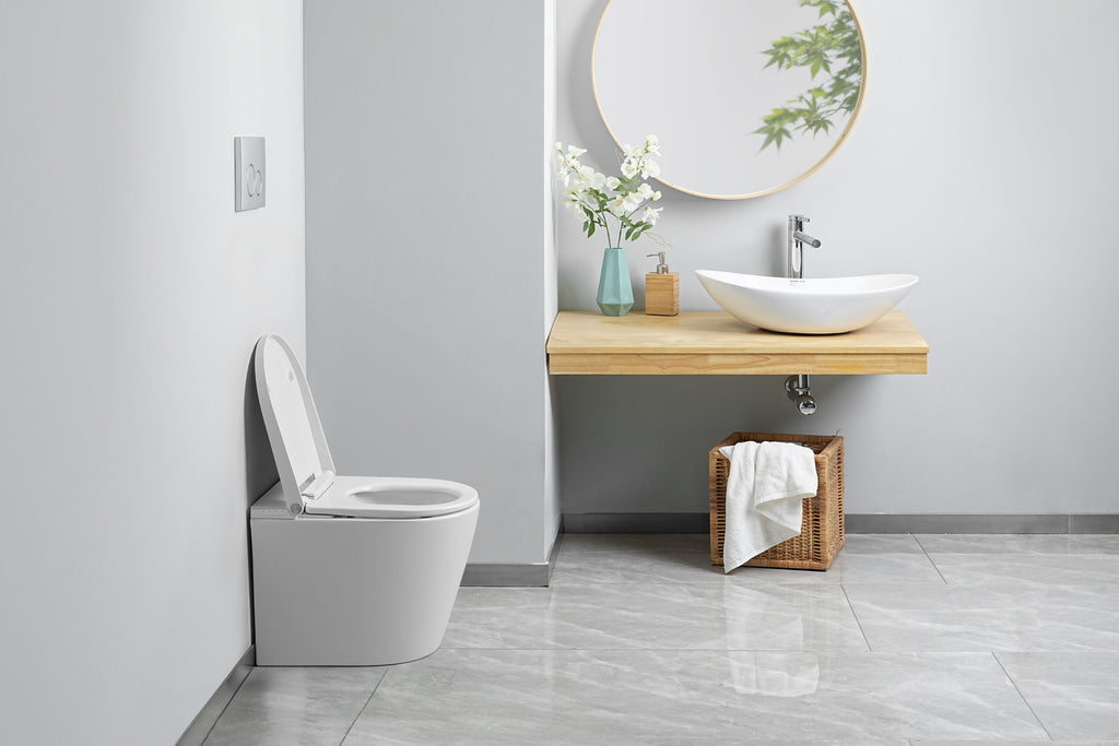 ROUND RIMLESS COMPLETE FLOOR STANDING SMART TOILET