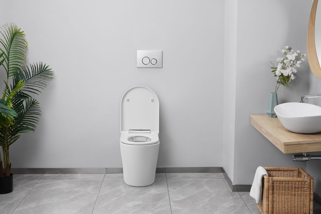 ROUND RIMLESS COMPLETE FLOOR STANDING SMART TOILET