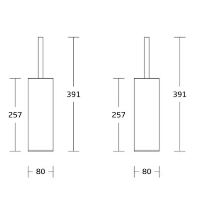 Gold round toilet brush