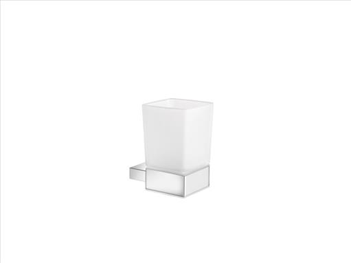 SANCO Monogram Glass Holder wall mounted Chrome