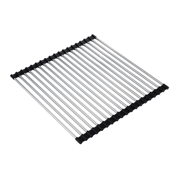BRUSHED STEEL ROUND TUBES ROLLING MAT 38x32CM