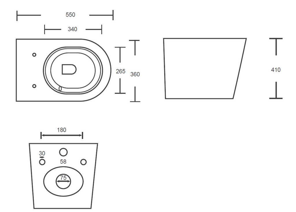 BACK TO WALL FREE STANDING COMPLETE SET TOILET