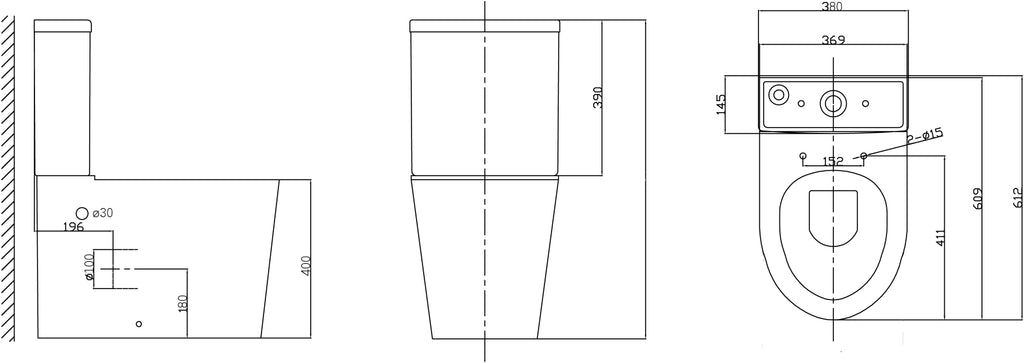 MATRIX TORNADO PRO MAX WHITE COMPLETE SET TOILET P-TRAP/S-TRAP 220MM 620X365X820MM