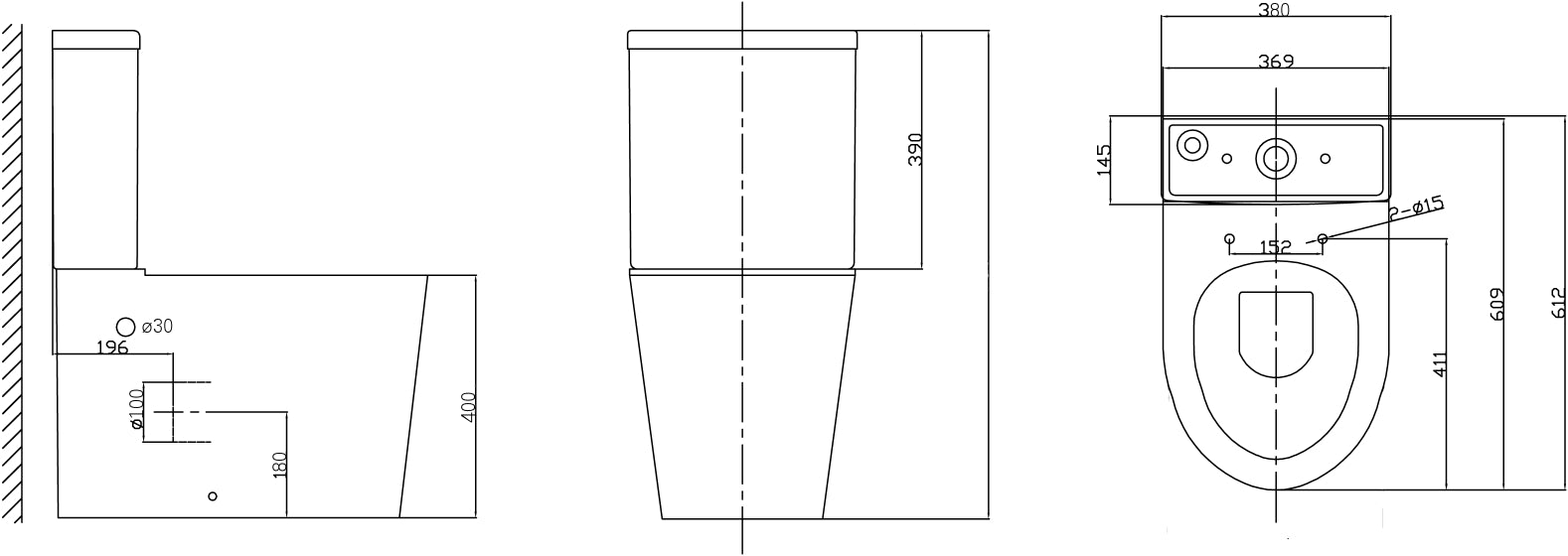 MATRIX TORNADO PRO MAX WHITE COMPLETE SET TOILET P-TRAP/S-TRAP 220MM 620X365X820MM