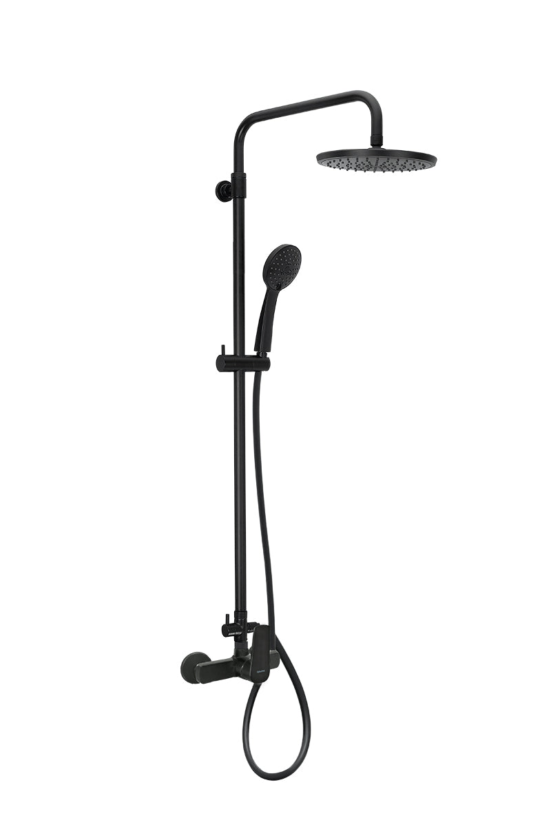 SHOWER SYSTEM ROUND BLACK MAT