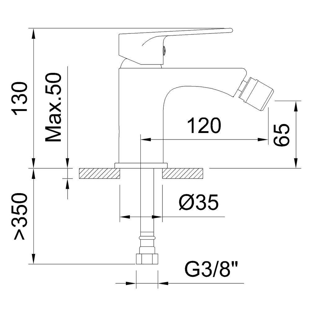 AGORA XTREME ECONATURE SINGLE-LEVER BIDET MIXER