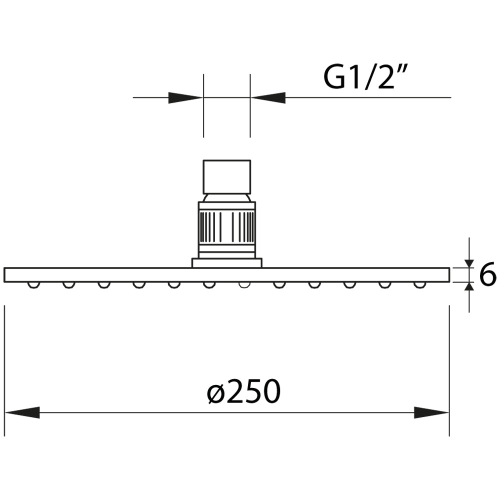 UP! URBAN BLACK MATTE SLIM SHOWER HEAD Ø25CM