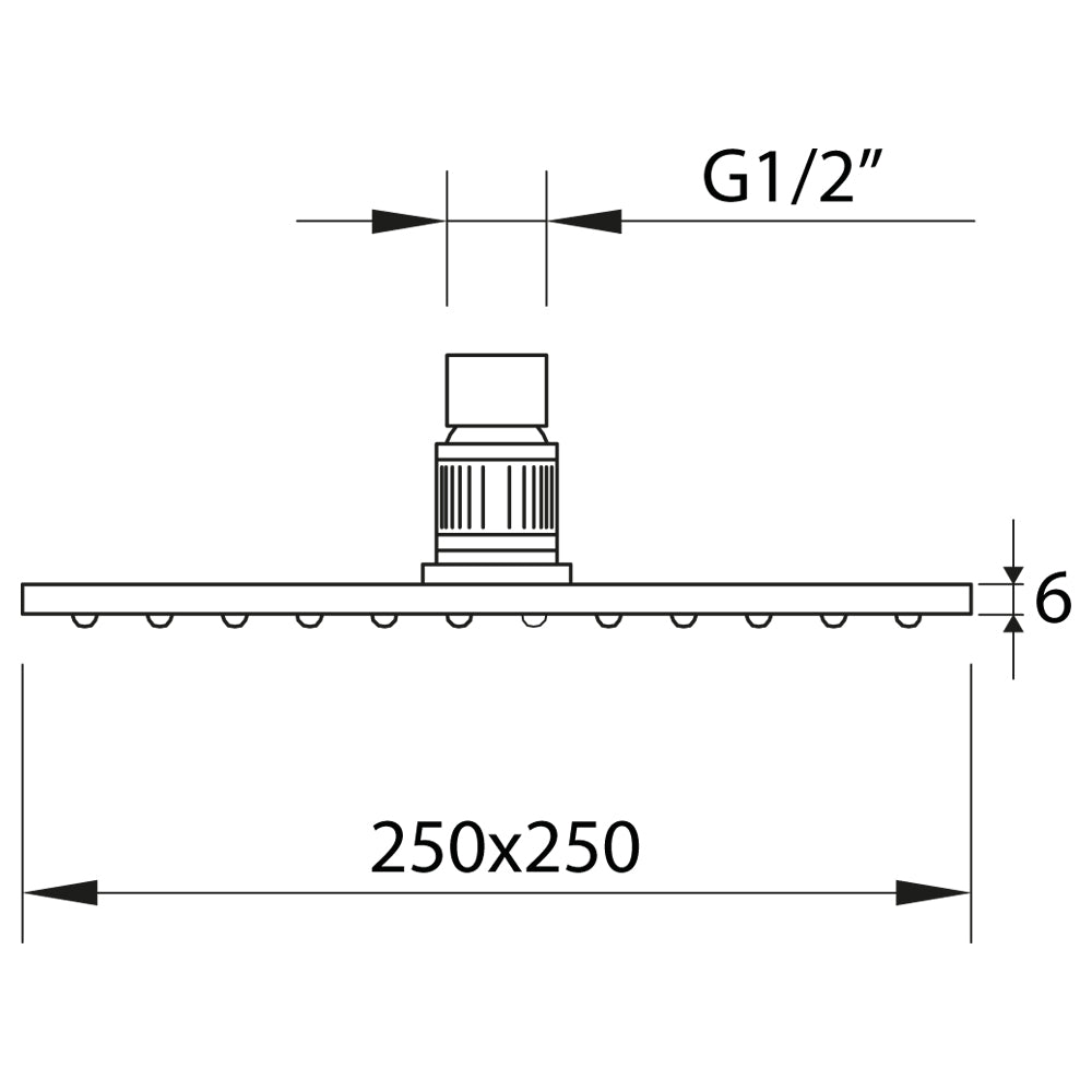 SAONA SLIM SHOWER HEAD 25x25CM