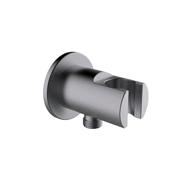 ROUND BRASSWALL BRACKET WITH HOLDER GUN METAL
