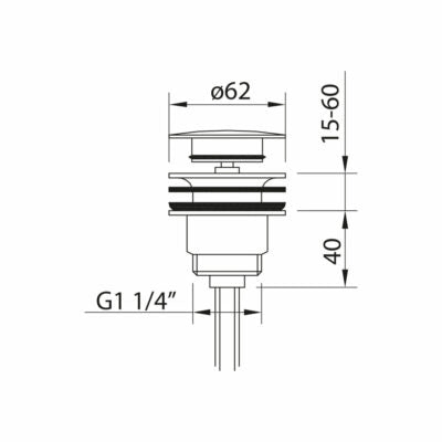 LEO BRUSHED GOLD METALLIC QUICK-CLAC POP-UP 1 1/4″