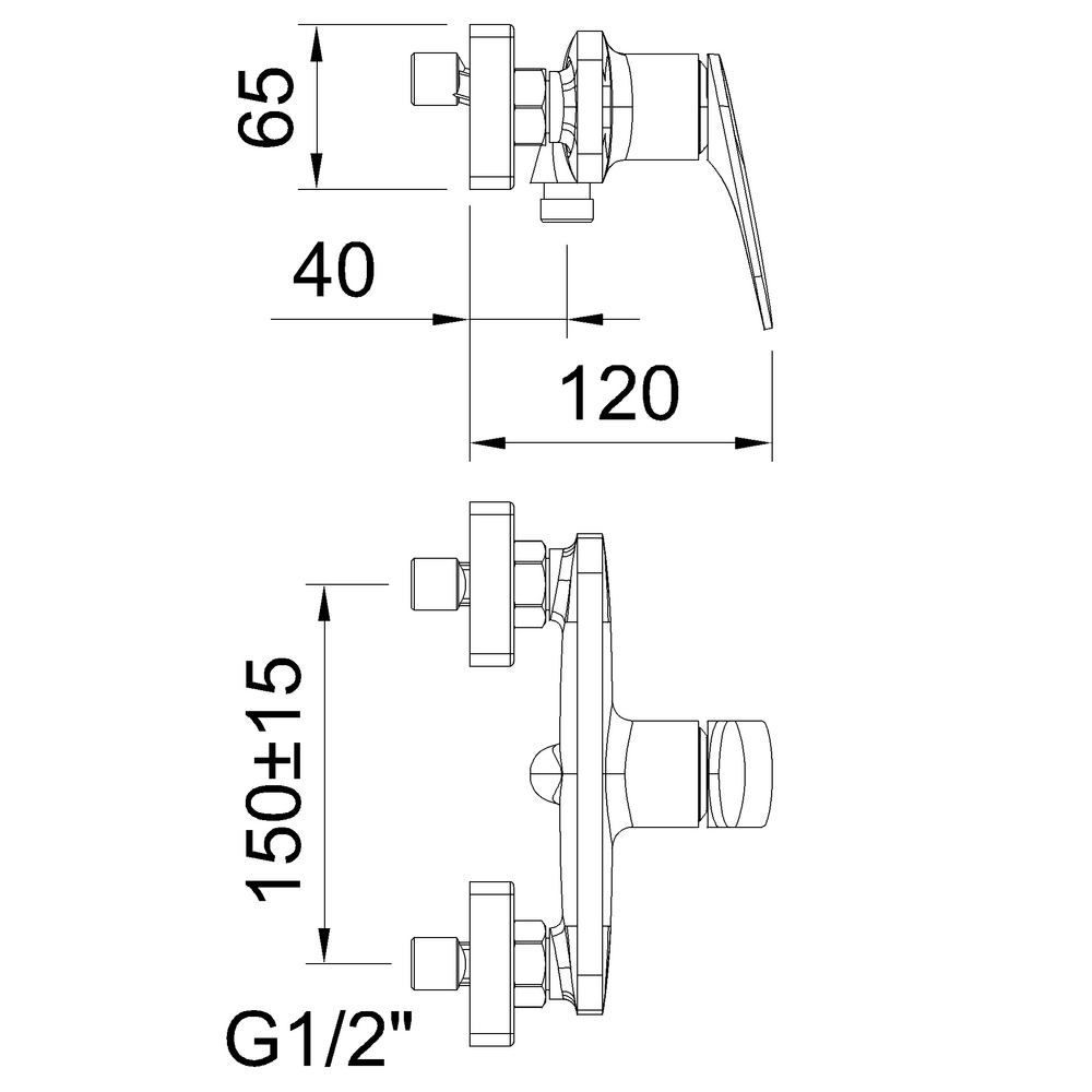 VELVET III BRUSHED GOLD SINGLE-LEVER SHOWER MIXER
