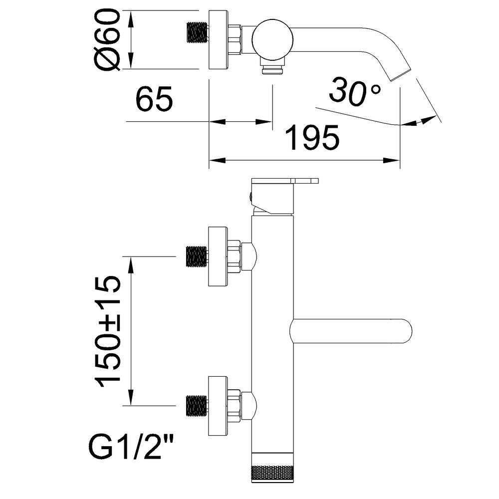 NEXUS CHROME 2WAY SINGLE-LEVER BATH-SHOWER MIXER SET