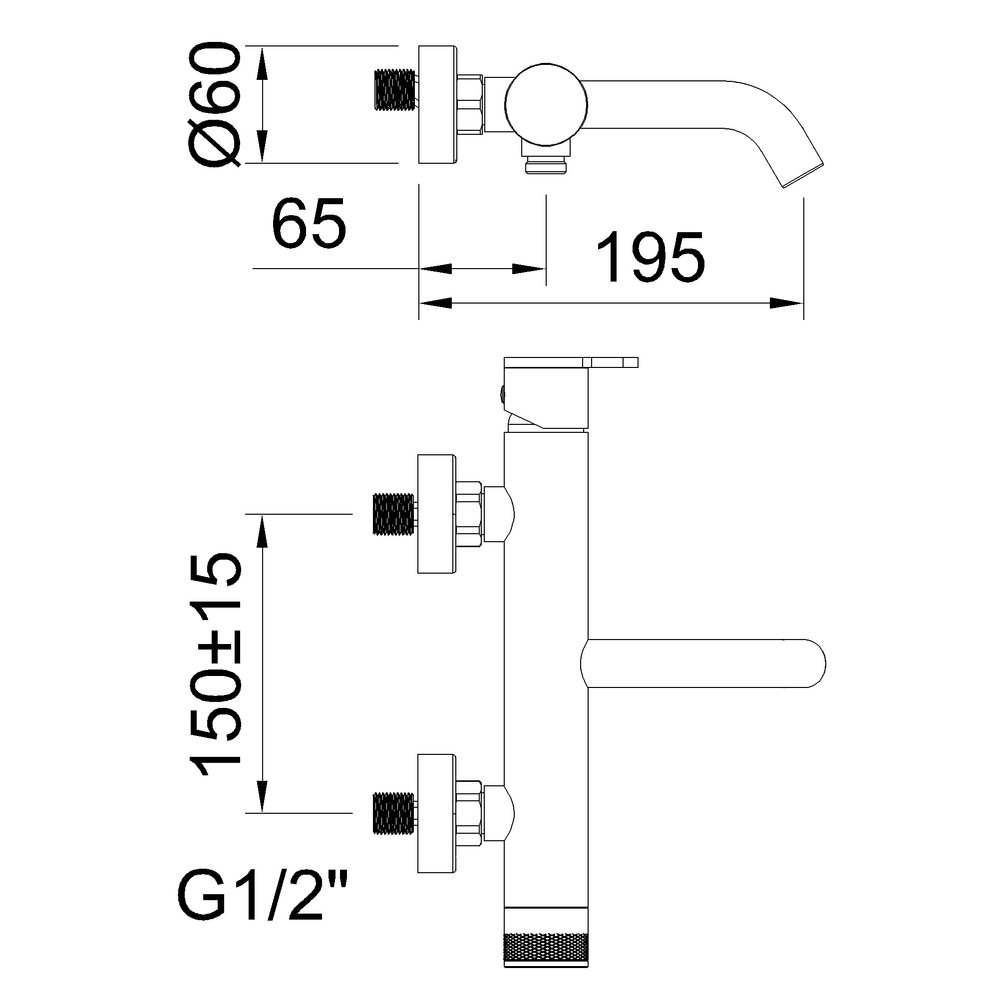 NEXUS BRUSHED GUNMETAL 2WAY SINGLE-LEVER BATH-SHOWER MIXER