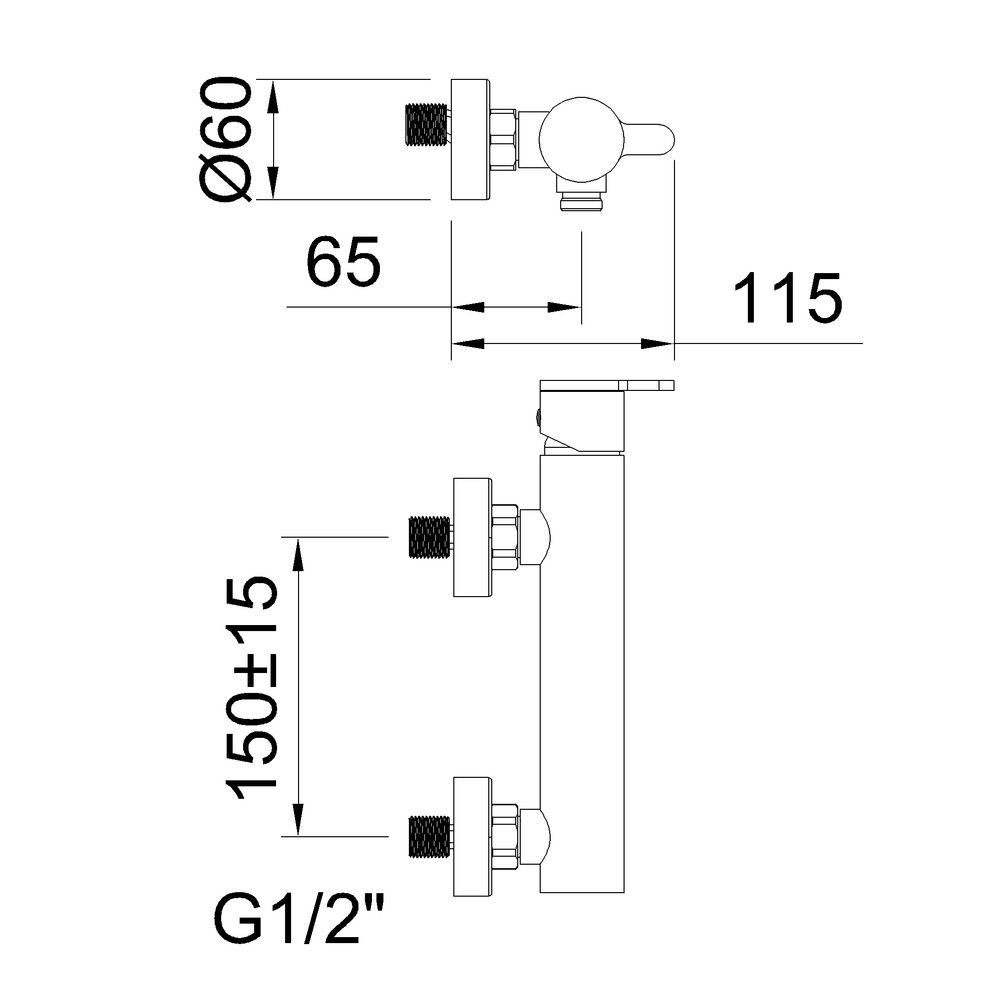 NEXUS BRUSHED GUNMETAL SINGLE-LEVER SHOWER MIXER
