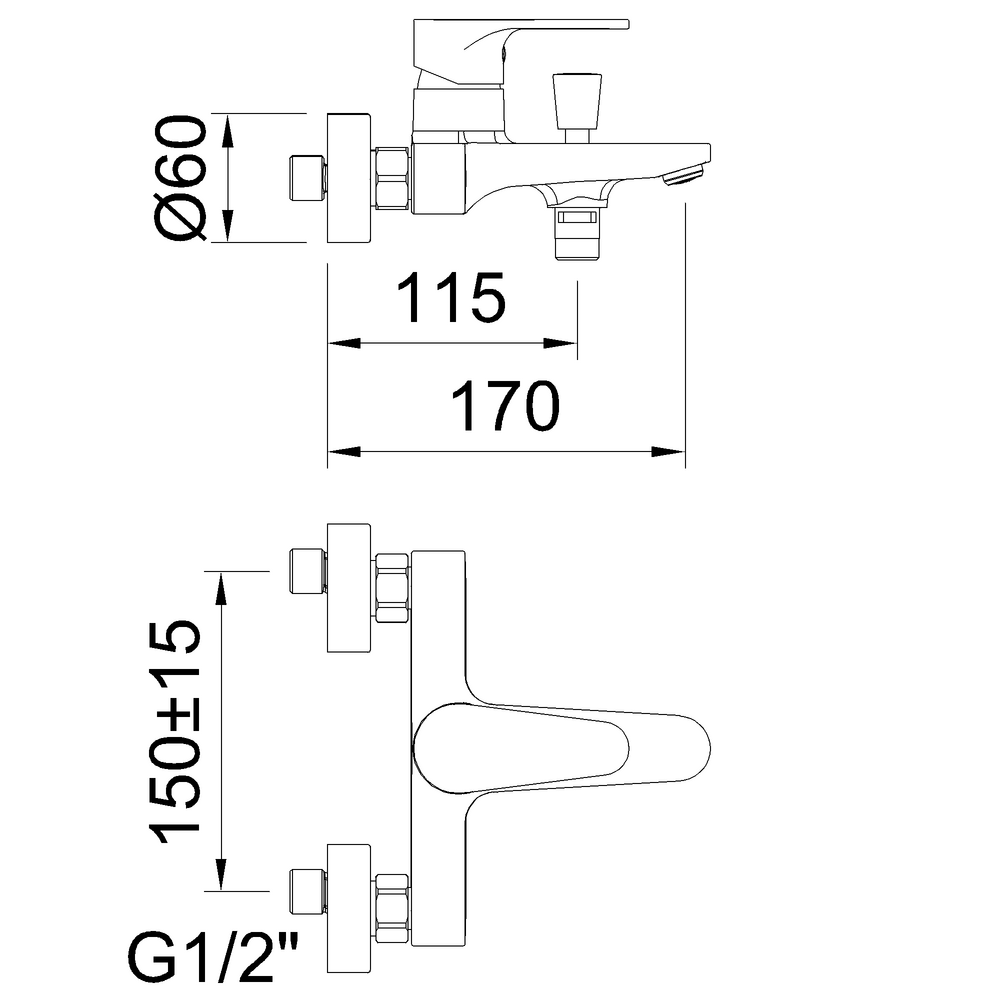 ROCKET GUNMETAL BATH-SHOWER MIXER
