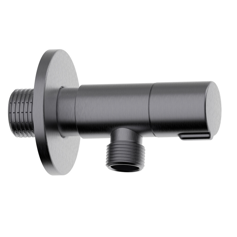 America Design Brushed Gunmetal Angle Valves – ½″ × ⅜″, Pair