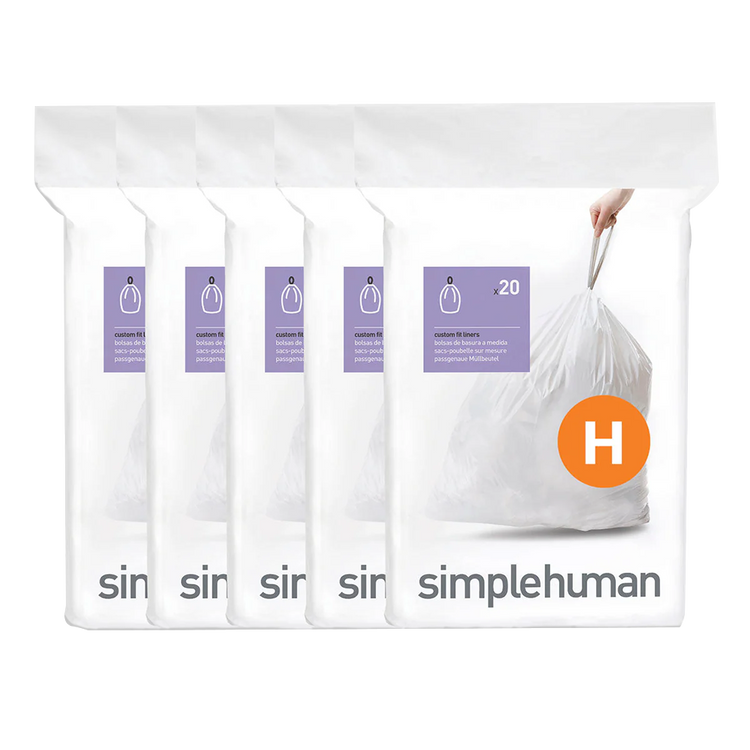 SIMPLEHUMAN CODE H CUSTOM FIT LINERS 20 PACK