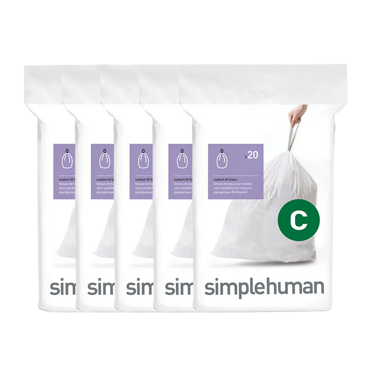 SIMPLEHUMAN CODE C CUSTOM FIT LINERS 20 PACK