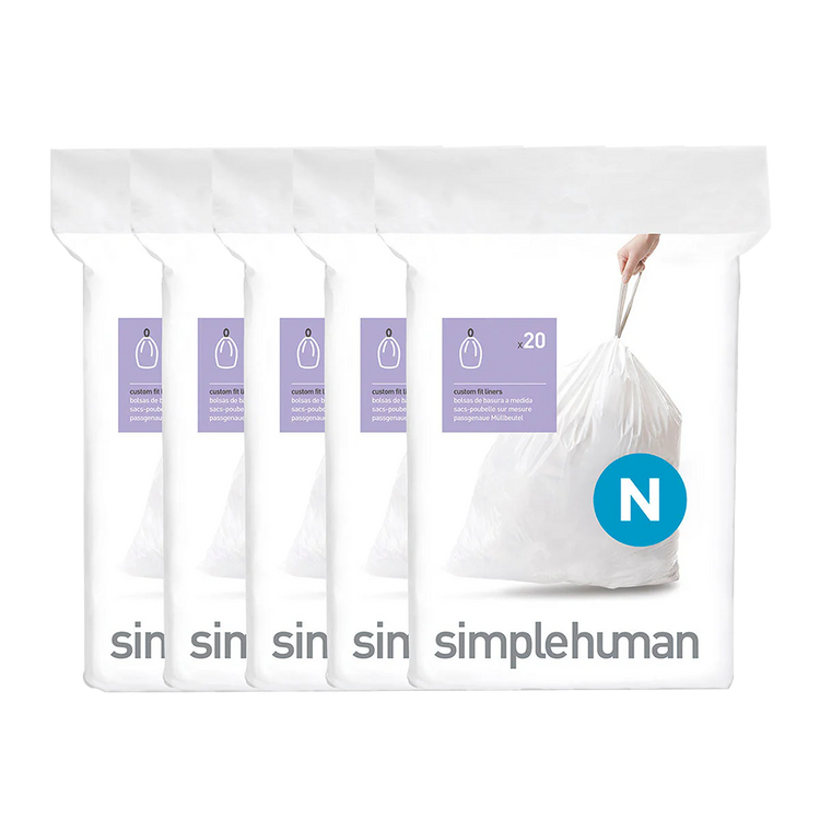 SIMPLEHUMAN CODE N CUSTOM FIT LINERS 20 PACK