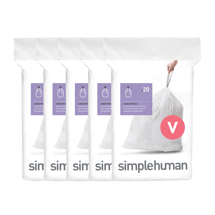 SIMPLEHUMAN CODE V CUSTOM FIT LINERS 20 PACK