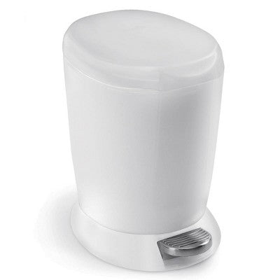 SIMPLEHUMAN 6L PLASTIC PEDAL BIN WHITE