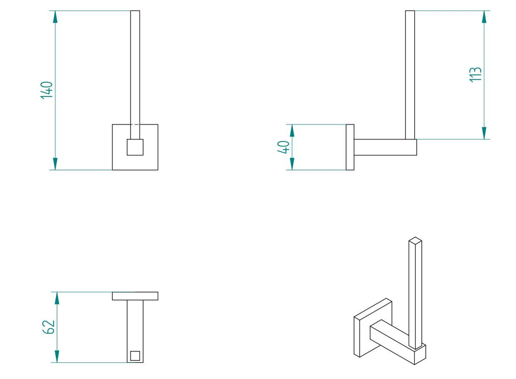 CUBE SPARE TOILET ROLL HOLDER