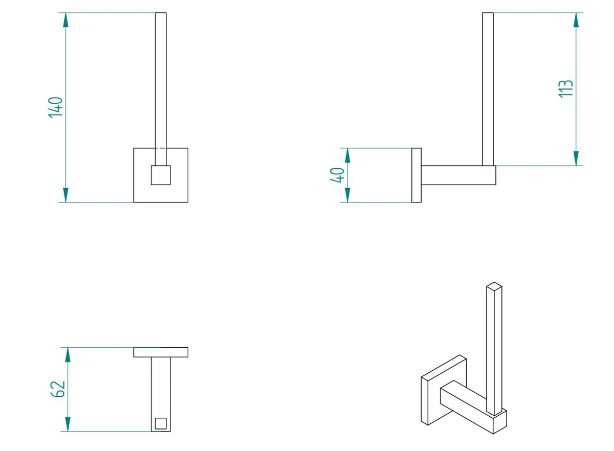 CUBE SPARE TOILET ROLL HOLDER