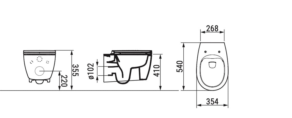 Demy wall-hung toilet installation drawing