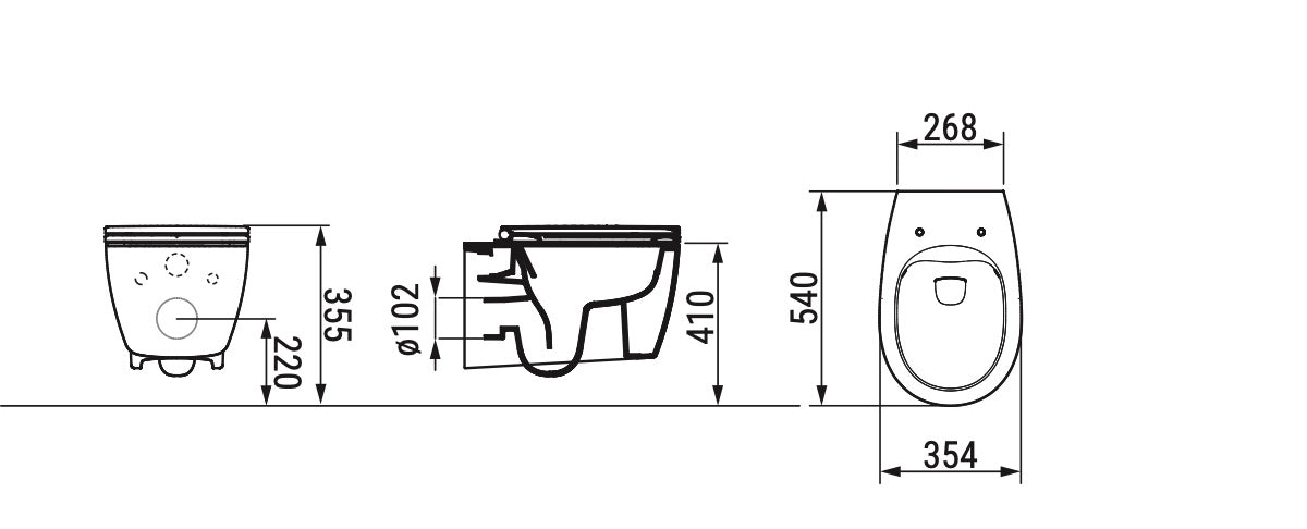 Demy wall-hung toilet installation drawing