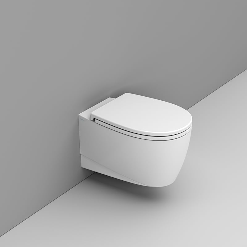 Demy wall-hung rimless toilet in white