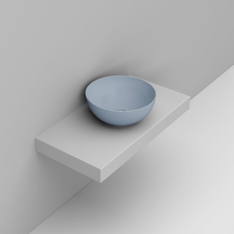 NOEMI SKY BLUE ROUND BASIN 44X44X18CM