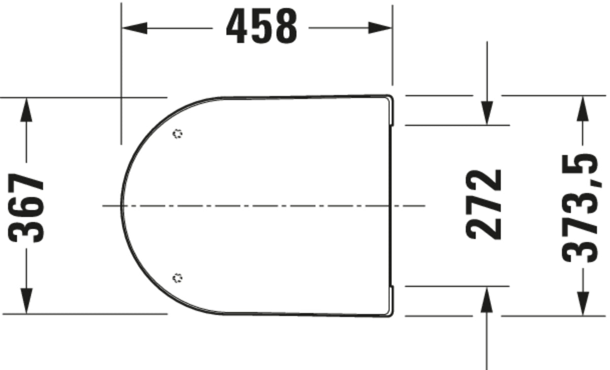 Duravit ME by Starck Toilet seat — Default Title — Technical drawing