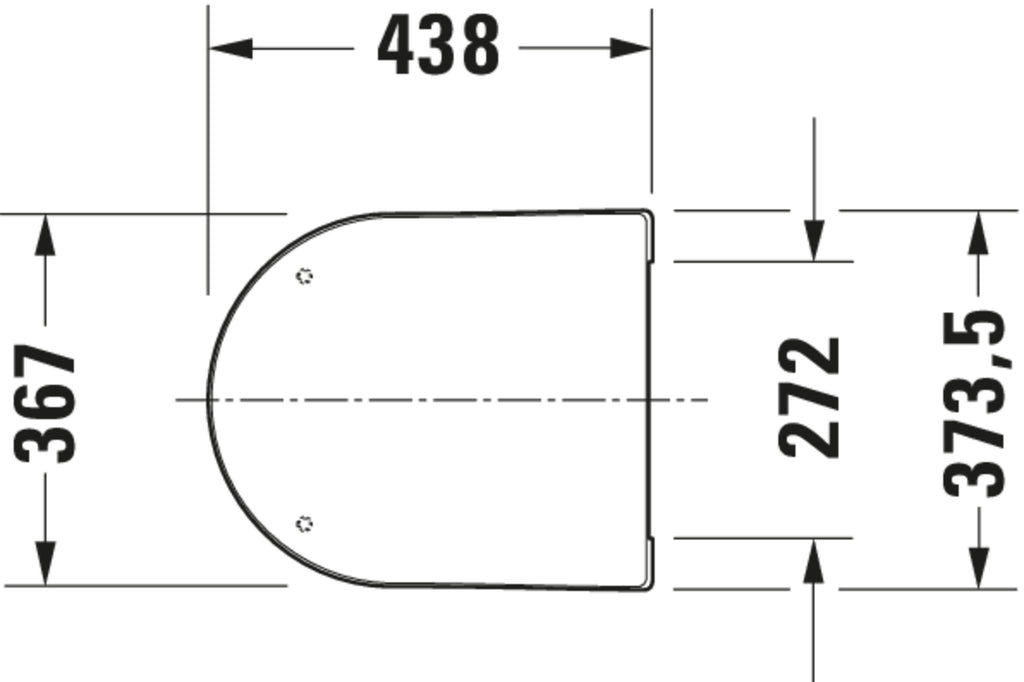 Duravit ME by Starck Toilet seat Compact — Default Title — Technical drawing