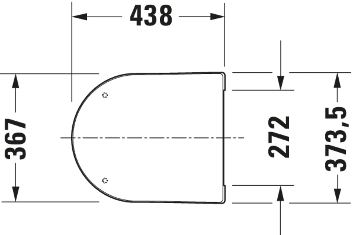 Duravit ME by Starck Toilet seat Compact — Default Title — Technical drawing