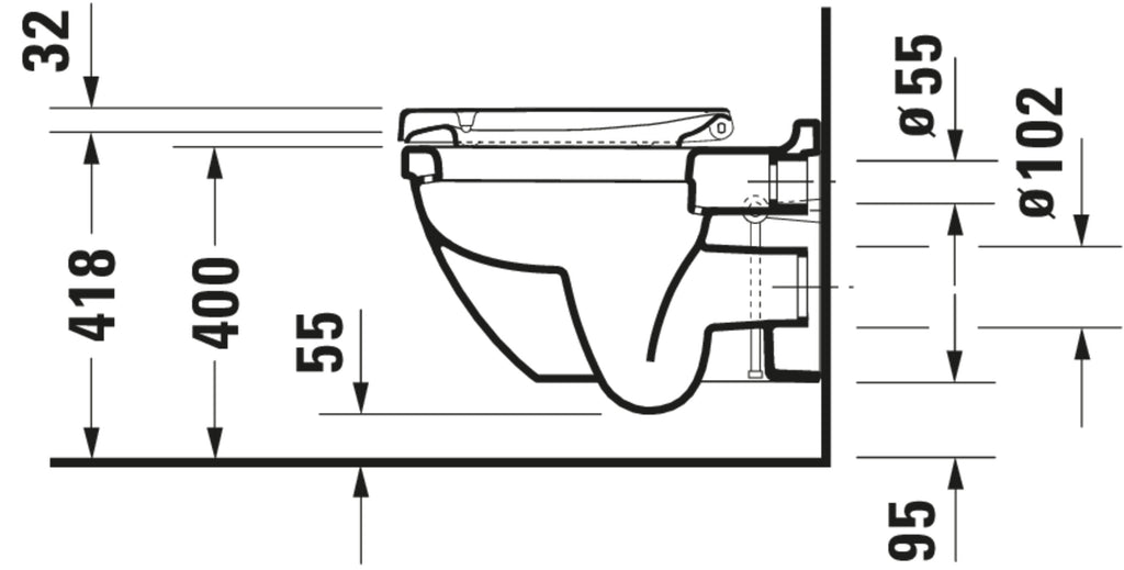 Duravit Starck 3 Toilet seat — Default Title — Technical drawing