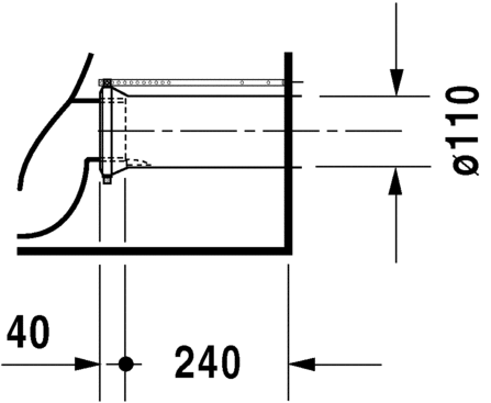 Duravit Starck 3 Close-coupled WC Pan — Default Title — Technical drawing